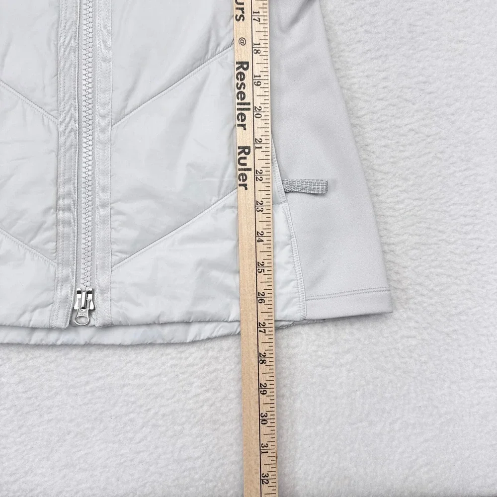 Athleta Rock Ridge PrimaLoft Vest Womens Size Small Silver Insulated Athleisure